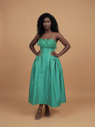 Meraki Midi Dress In Cool Green