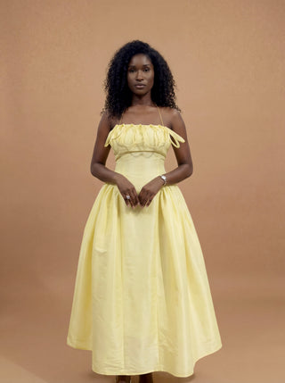 Meraki Midi Dress In Butter