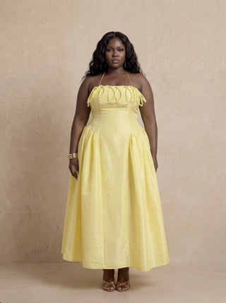 Meraki Midi Dress In Butter