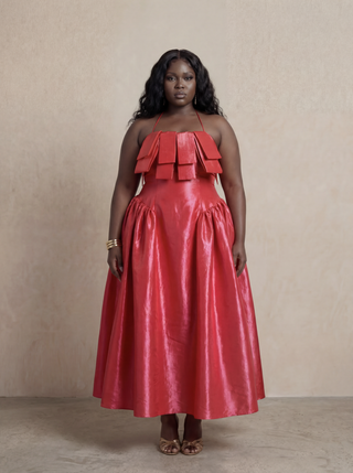 Makarios Midi Dress In Raspberry