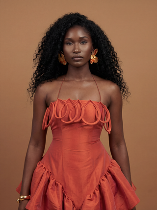 Kyriake Dress In Pumpkin Orange