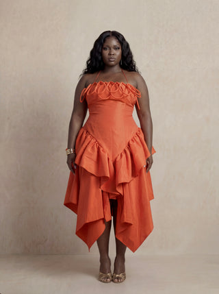 Kyriake Dress In Pumpkin Orange