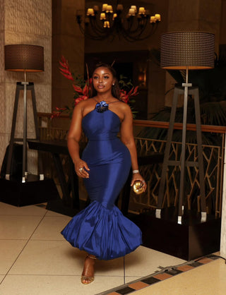 Calina Midi Dress In Cobalt