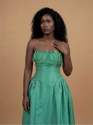 Meraki Midi Dress In Cool Green