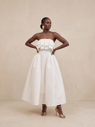 Makarios Midi Dress In White